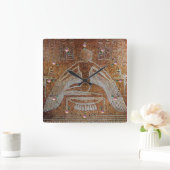 ISIS, Antique Brown Sepia Quadratische Wanduhr (Zuhause)