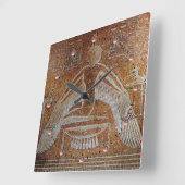 ISIS, Antique Brown Sepia Quadratische Wanduhr (Winkel)