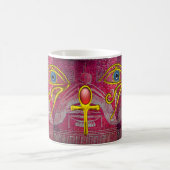 ISIS, GOLD ANKH UND BLAUER HORUS AUGE Antikes Rosa Kaffeetasse (Mittel)