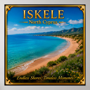 Iskele Nordzypern Strand Reise Erinnerung Poster