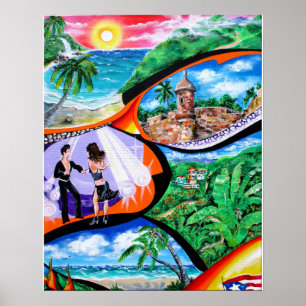 Isla del Encanto, Herz der Insel, von Galina - Poster