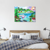 Isla Del Encanto - Kunst von Galina - Schweiz Leinwanddruck (Insitu (Schlafzimmer))