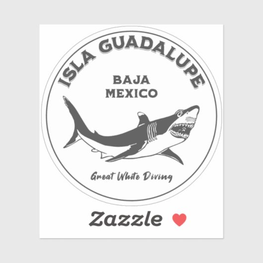 Isla Guadalupe Great White Shark /2 Diving Aufkleber (Blatt)