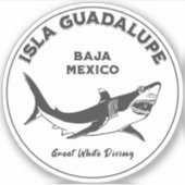 Isla Guadalupe Great White Shark /2 Diving Aufkleber (Vorderseite)