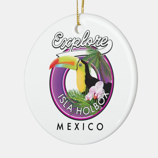 Isla Holbox Beach mexico Reisepatch Coff Keramik Ornament (Links)