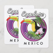 Isla Holbox Beach mexico Reisepflaster (Vorne/Hinten)