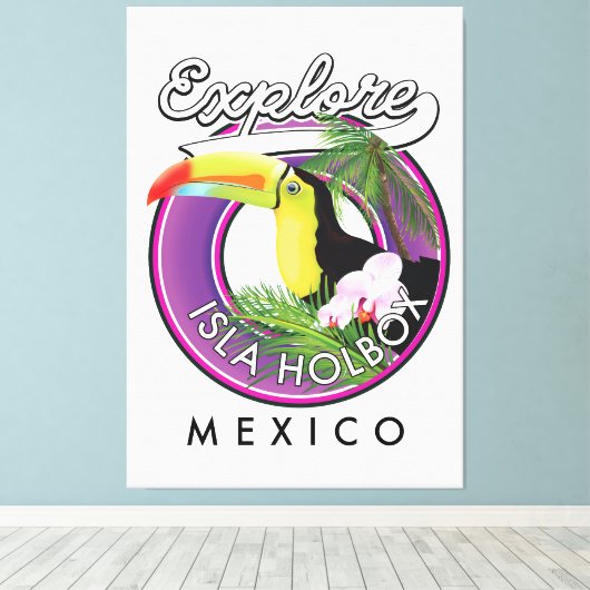 Isla Holbox Beach mexico Reisepflaster Leinwanddruck (Insitu (Holzboden))