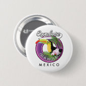 Isla Holbox Beach mexico Reisepflaster Post Button (Vorne & Hinten)