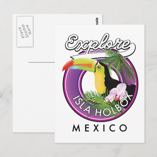 Isla Holbox Beach mexico Reisepflaster Postkarte (Vorne/Hinten)