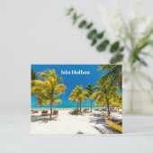 Isla Holbox Mexico Beautiful Beach with Palms  Postkarte (Stehend Vorderseite)