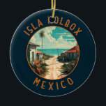 Isla Holbox Mexico Reisen Kunst Vintag<br><div class="desc">Isla Holbox Mexico Vektorkunst Design. Es gehört zum Naturschutzgebiet Yum Balam und ist vom Festland durch die Lagune von Yalahau getrennt,  die Zuhause für Flamingos und Pelikane ist.</div>