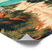 Isla Holbox Mexico Reisen Kunst Vintag Poster (Ecke)