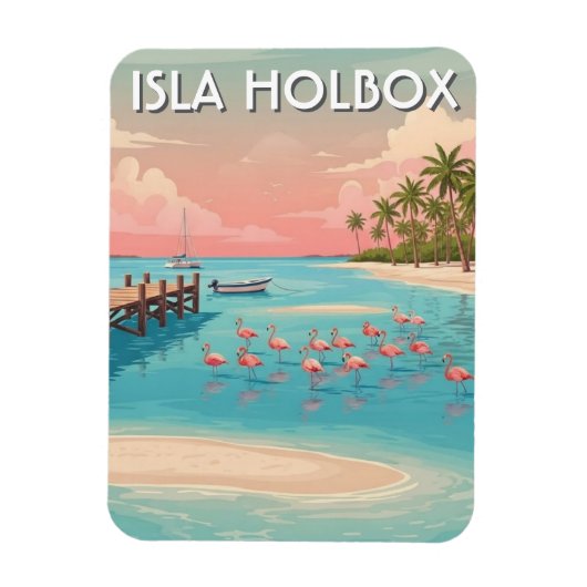Isla Holbox Mexico Travel Beach Magnet (Vertikal)
