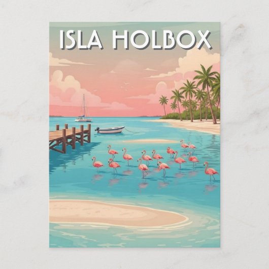 Isla Holbox Mexiko Reise Strand Postkarte (Vorderseite)