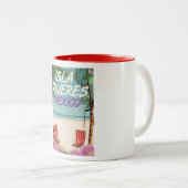 Isla Mujeres Mexico Beach Poster Zweifarbige Tasse (VorderseiteRechts)