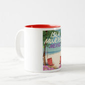 Isla Mujeres Mexico Beach Poster Zweifarbige Tasse (Vorderseite Links)