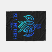 Isla Mujeres Mexico Sea Turtle Tie Dye Hibiscus Va Fleecedecke (Vorderseite (Horizontal))