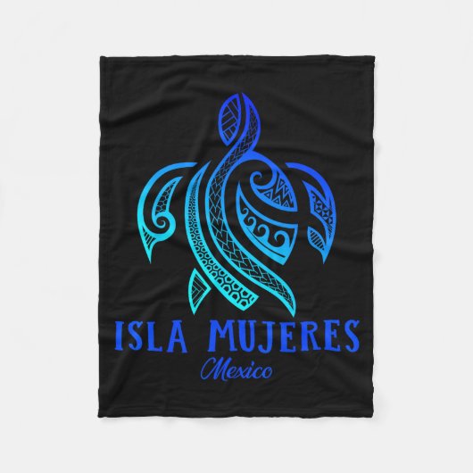 Isla Mujeres Mexico Sea Turtle Tie Dye Hibiscus Va Fleecedecke (Vorderseite)