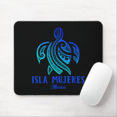 Isla Mujeres Mexico Sea Turtle Tie Dye Hibiscus Va Mousepad (Mit Mouse)