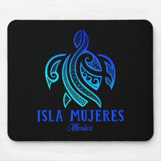 Isla Mujeres Mexico Sea Turtle Tie Dye Hibiscus Va Mousepad (Vorne)