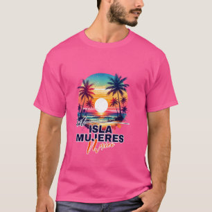 Isla Mujeres Mexico Sunset Beach Palm Trep So T-Shirt