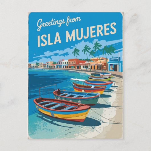Isla Mujeres Mexiko Vintag Postkarte (Vorderseite)