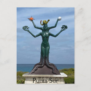 Isla Mujeres Postcard of Mayan Vishnu Postkarte