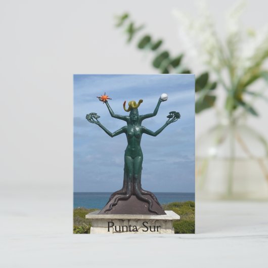 Isla Mujeres Postcard of Mayan Vishnu Postkarte (Stehend Vorderseite)