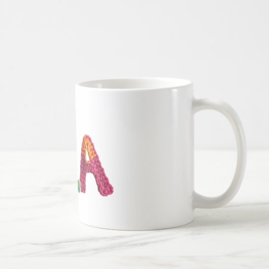 Isla Name in lebendigem Crochet-Muster Kaffeetasse (Rechts)