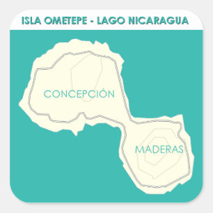 Isla Ometepe Quadratischer Aufkleber