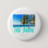 Isla Saona Beach Vintages Design Button (Vorderseite)