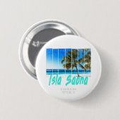 Isla Saona Beach Vintages Design Button (Vorne & Hinten)