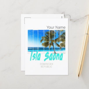 Isla Saona Beach Vintages Design Feiertagspostkarte