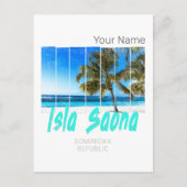 Isla Saona Beach Vintages Design Feiertagspostkarte (Vorderseite)