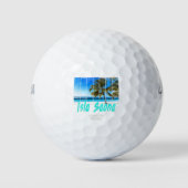 Isla Saona Beach Vintages Design Golfball (Vorderseite)