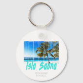 Isla Saona Beach Vintages Design Schlüsselanhänger (Vorderseite)