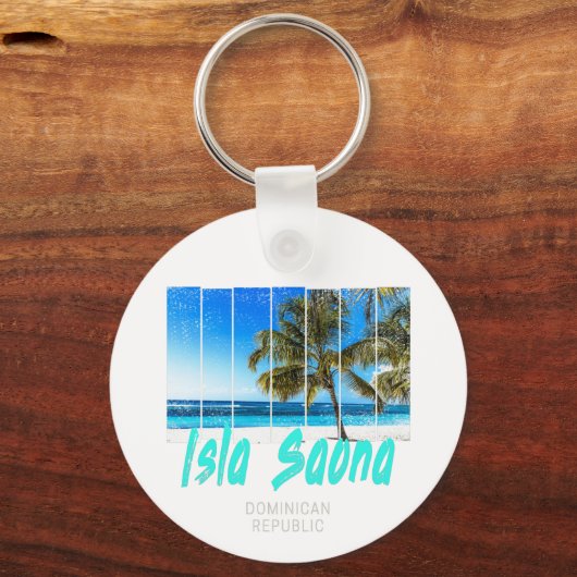 Isla Saona Beach Vintages Design Schlüsselanhänger (Vorderseite)