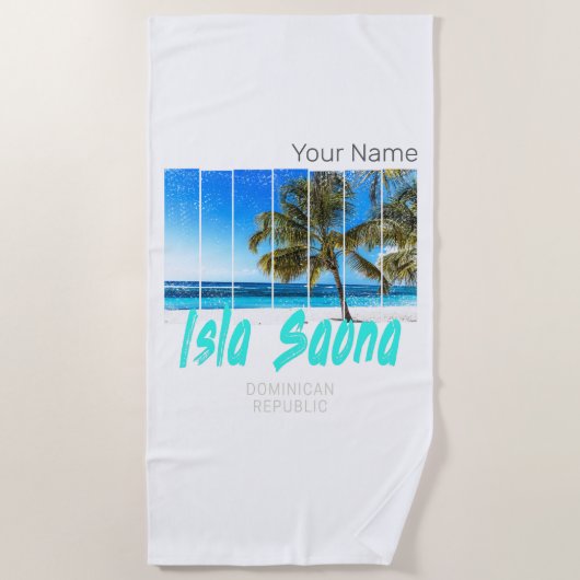 Isla Saona Beach Vintages Design Strandtuch (Vorderseite)