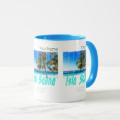 Isla Saona Beach Vintages Design Tasse (VorderseiteRechts)