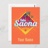 Isla Saona Karibische Dominikanische Republik Retr Postkarte (Vorne/Hinten)