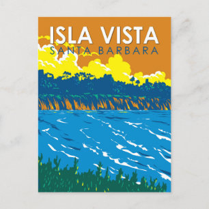 Isla Vista Kalifornien Reise Kunst Vintage Postkarte