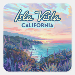 Isla Vista Kalifornien Santa Barbara Goleta Colleg Quadratischer Aufkleber