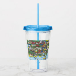 Isla Vista Map Acrylic Tumbler Acryltrinkbecher