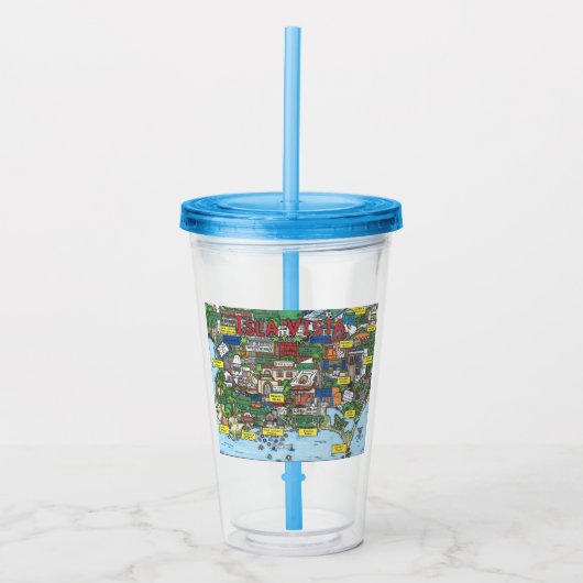 Isla Vista Map Acrylic Tumbler Acryltrinkbecher (Vorderseite)
