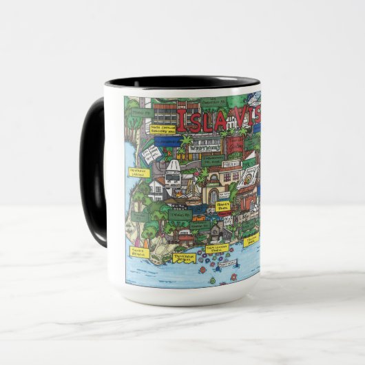 Isla Vista Map Kaffee Tasse (Vorderseite Links)