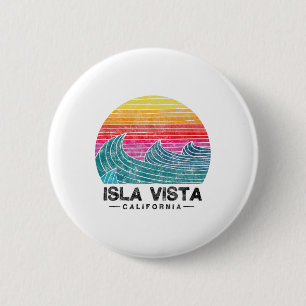 Isla Vista Surfen Wellen Strand Retro Kalifornien Button
