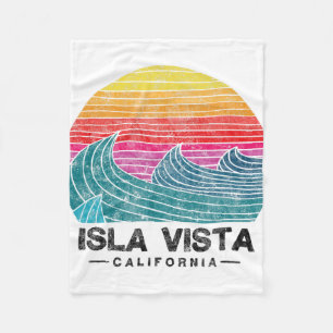 Isla Vista Surfen Wellen Strand Retro Kalifornien Fleecedecke