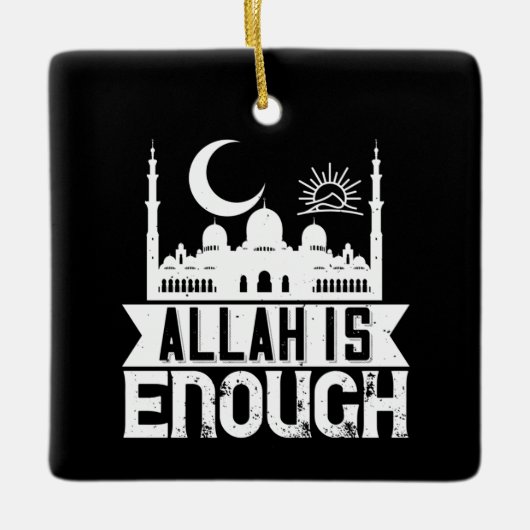 Islam - Allah ist genug Keramikornament (Vorderseite)