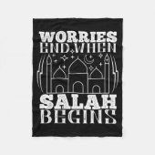 Islam - Ängste enden, wenn Salah beginnt Fleecedecke (Vorderseite)