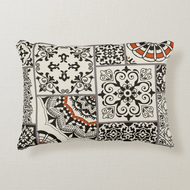 Islam Arabic Majolica Tiles Patchwork Dekokissen (Vorderseite)